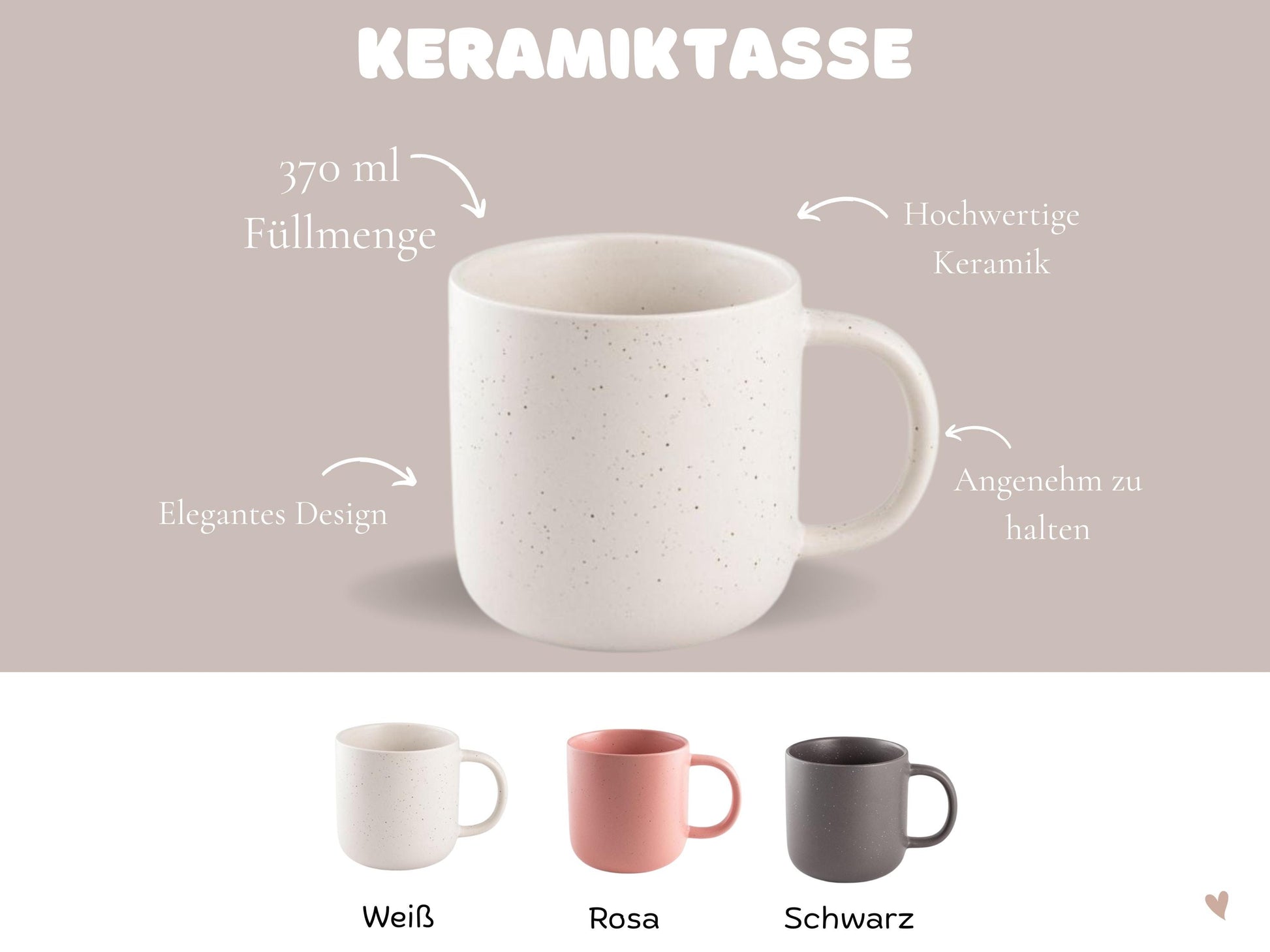 Personalisierte Keramiktasse mit Namen und Motiv