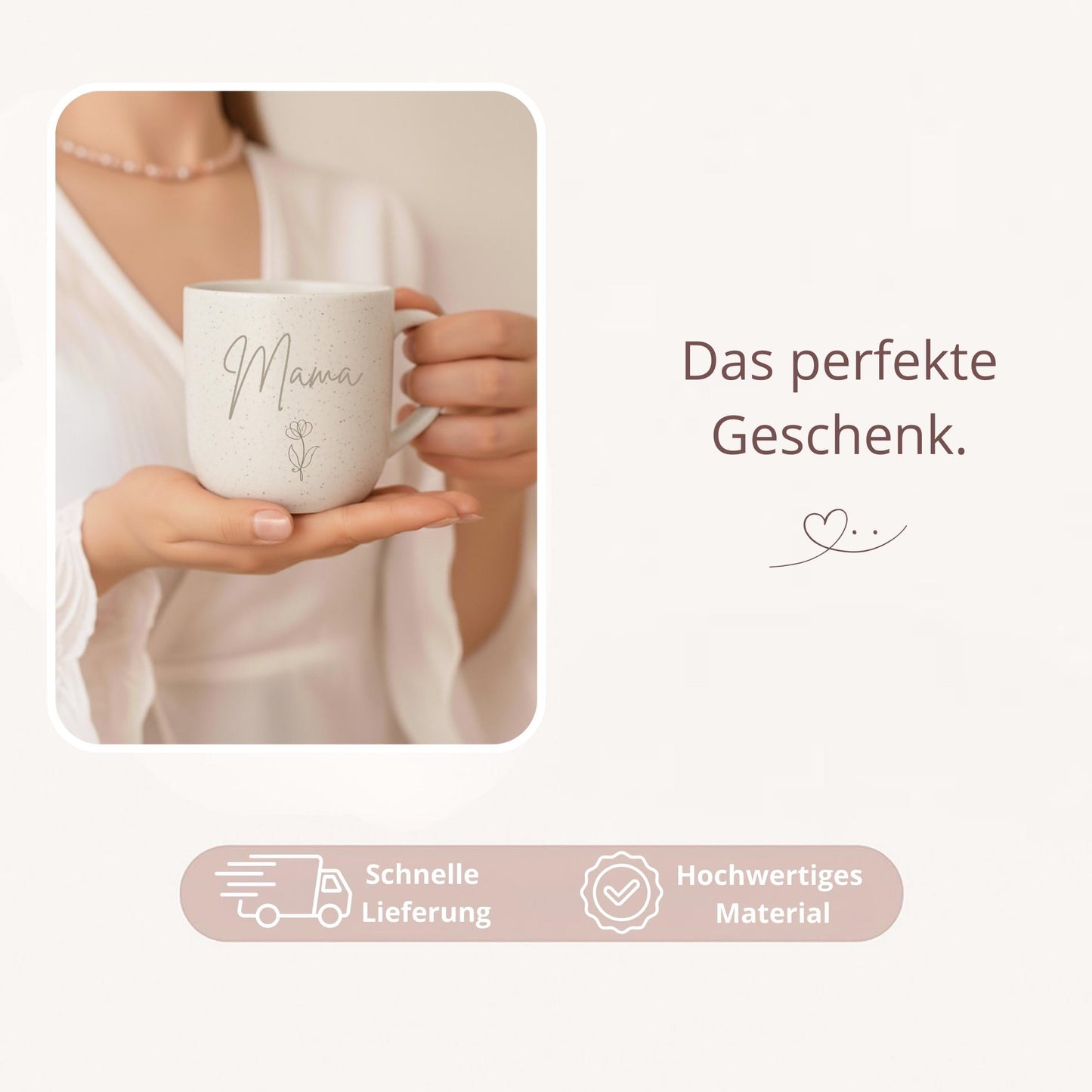 Personalisierte Keramiktasse mit Namen und Motiv