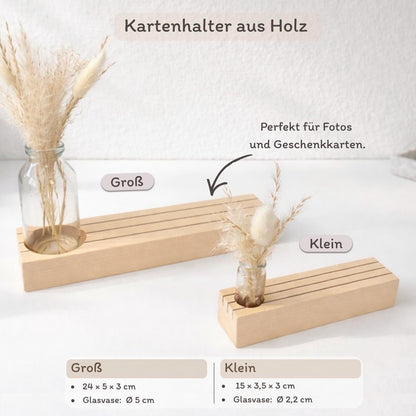Personalisierter Kartenhalter aus Buchenholz „Mr & Mrs“ zur Hochzeit