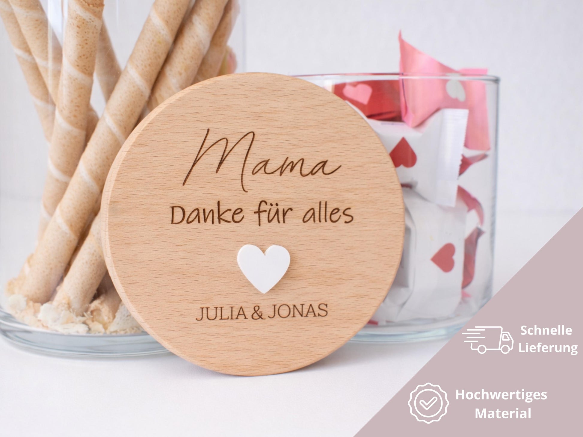 Vorratsglas „Mama, danke für alles“ als Geschenk für Mama