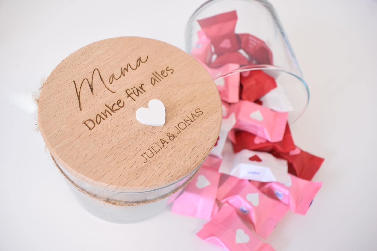 Vorratsglas „Mama, danke für alles“ als Geschenk für Mama