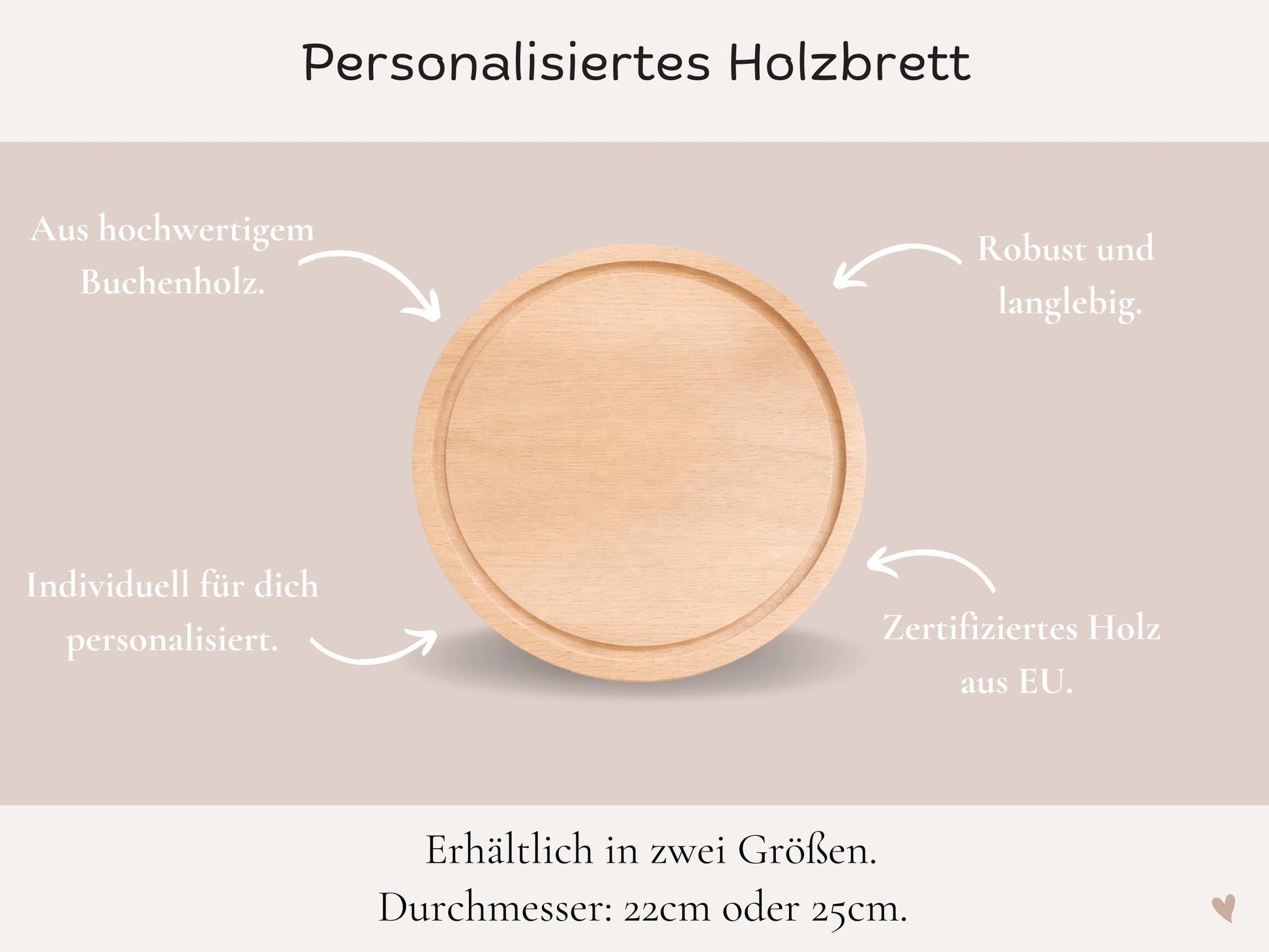 Personalisiertes rundes Schneidebrett „Ja“ mit Namen und Hochzeitsdatum