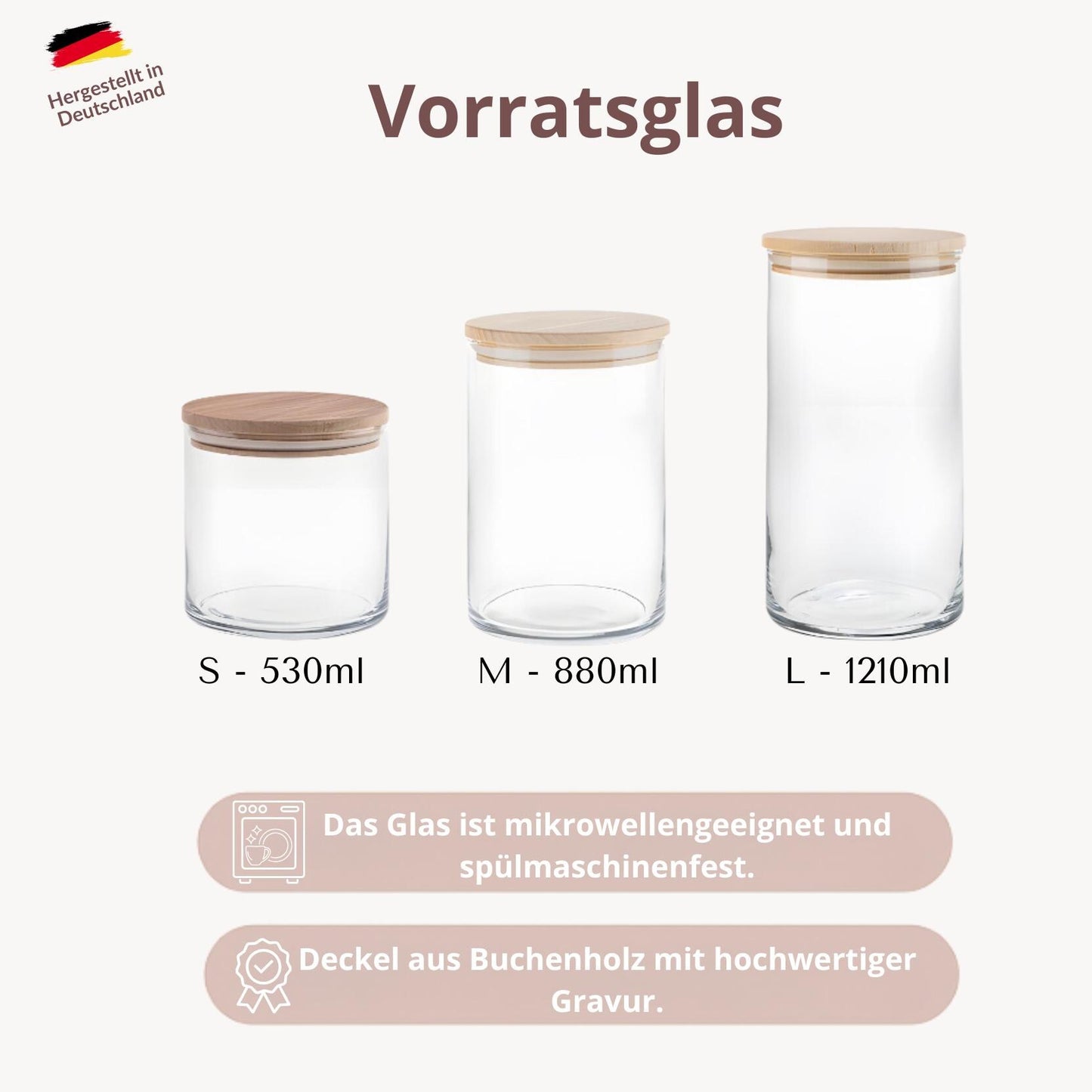 Personalisiertes Vorratsglas zur Kommunion mit Name und Datum