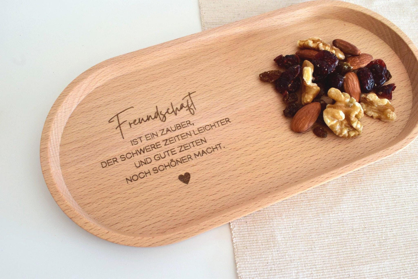 Holztablett für die beste Freundin mit oder ohne Gravur