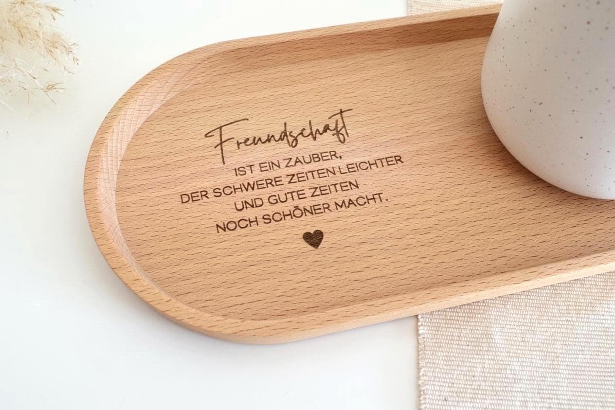 Holztablett für die beste Freundin mit oder ohne Gravur