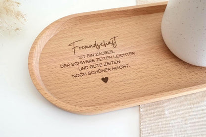 Holztablett für die beste Freundin mit oder ohne Gravur