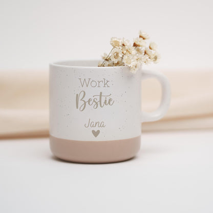 Personalisierte „Work Bestie“ Keramiktasse mit Name