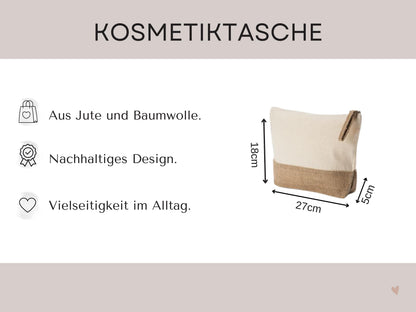Kosmetiktasche aus Jute mit Namen