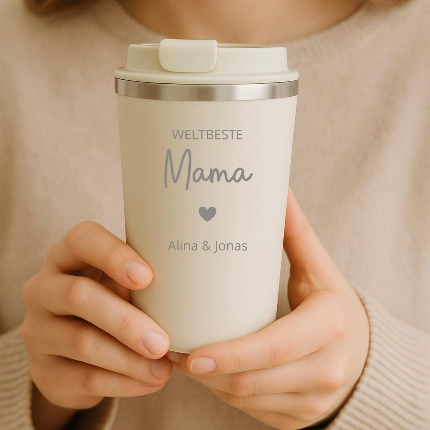 Thermobecher mit Gravur für Papa, Opa, Mama oder Oma