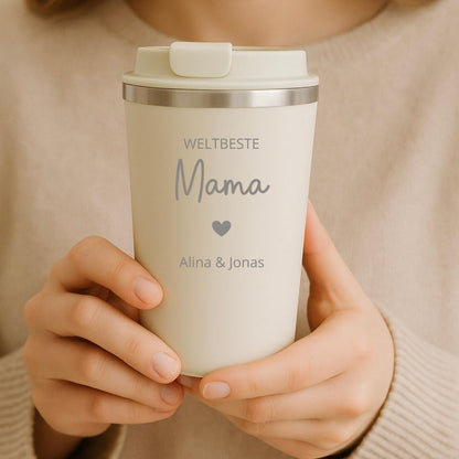 Thermobecher mit Gravur für Papa, Opa, Mama oder Oma