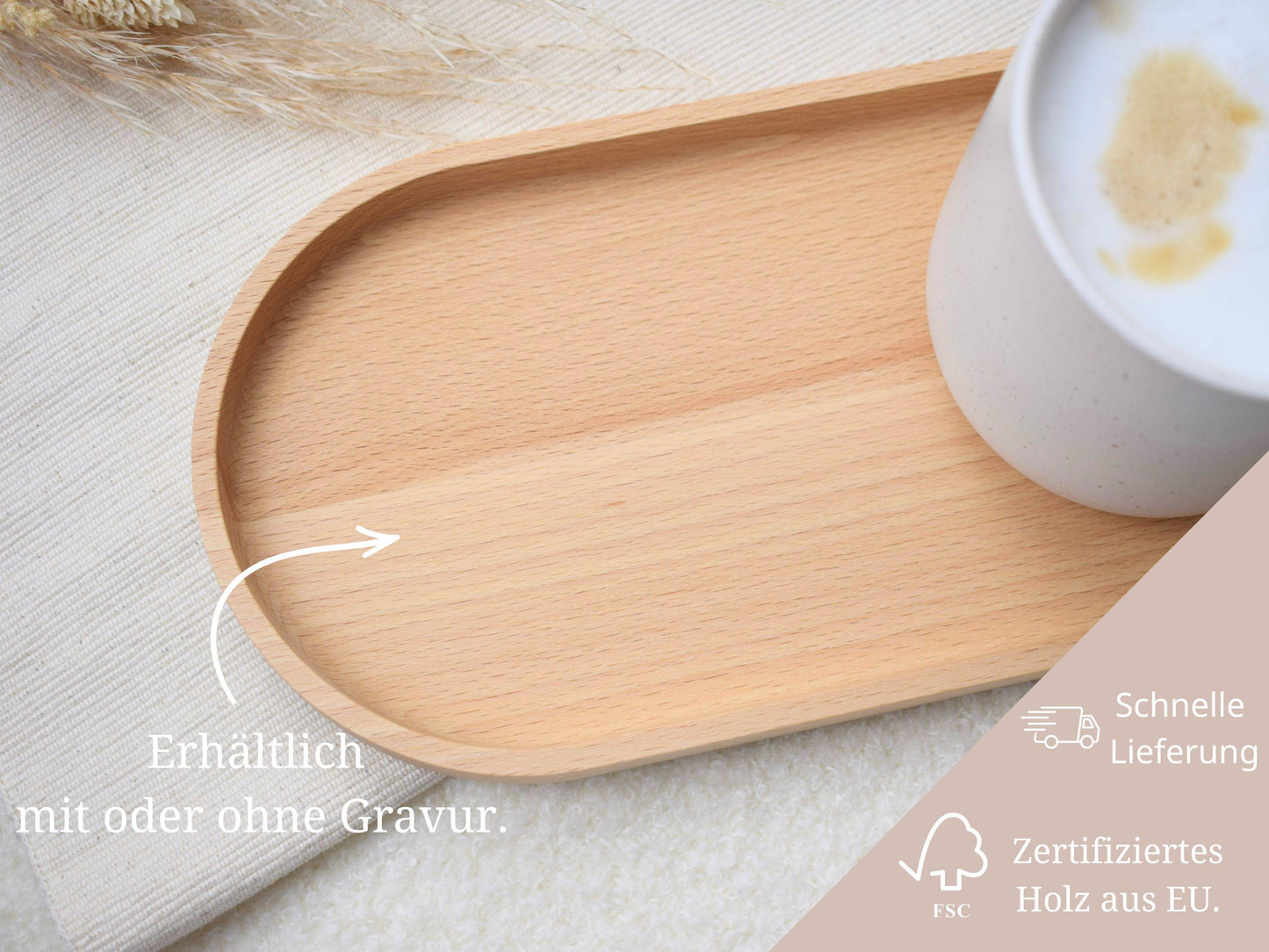 Personalisiertes Holztablett „Mamas kleine Auszeit“