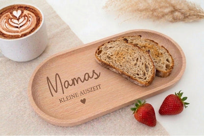 Personalisiertes Holztablett „Mamas kleine Auszeit“