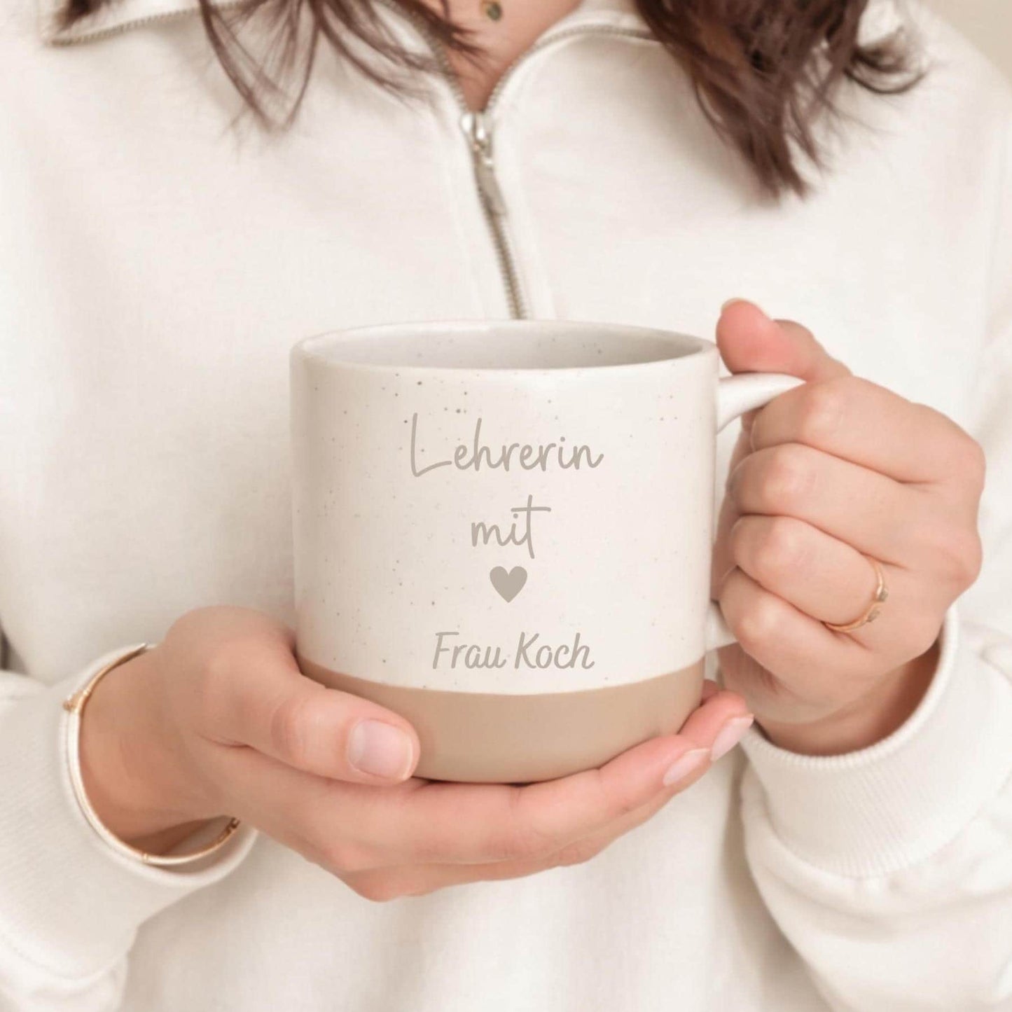 Personalisierte Tasse „Lehrerin mit Herz“ für Schule und Kita