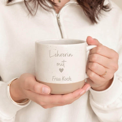 Personalisierte Tasse „Lehrerin mit Herz“ für Schule und Kita