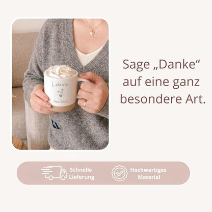Personalisierte Tasse „Lehrerin mit Herz“ für Schule und Kita