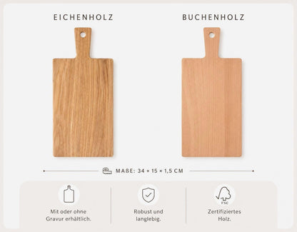 Personalisiertes Schneidebrett | Hochzeitsgeschenk mit Namen & Datum | Geschenk für das Brautpaar | Holzbrett