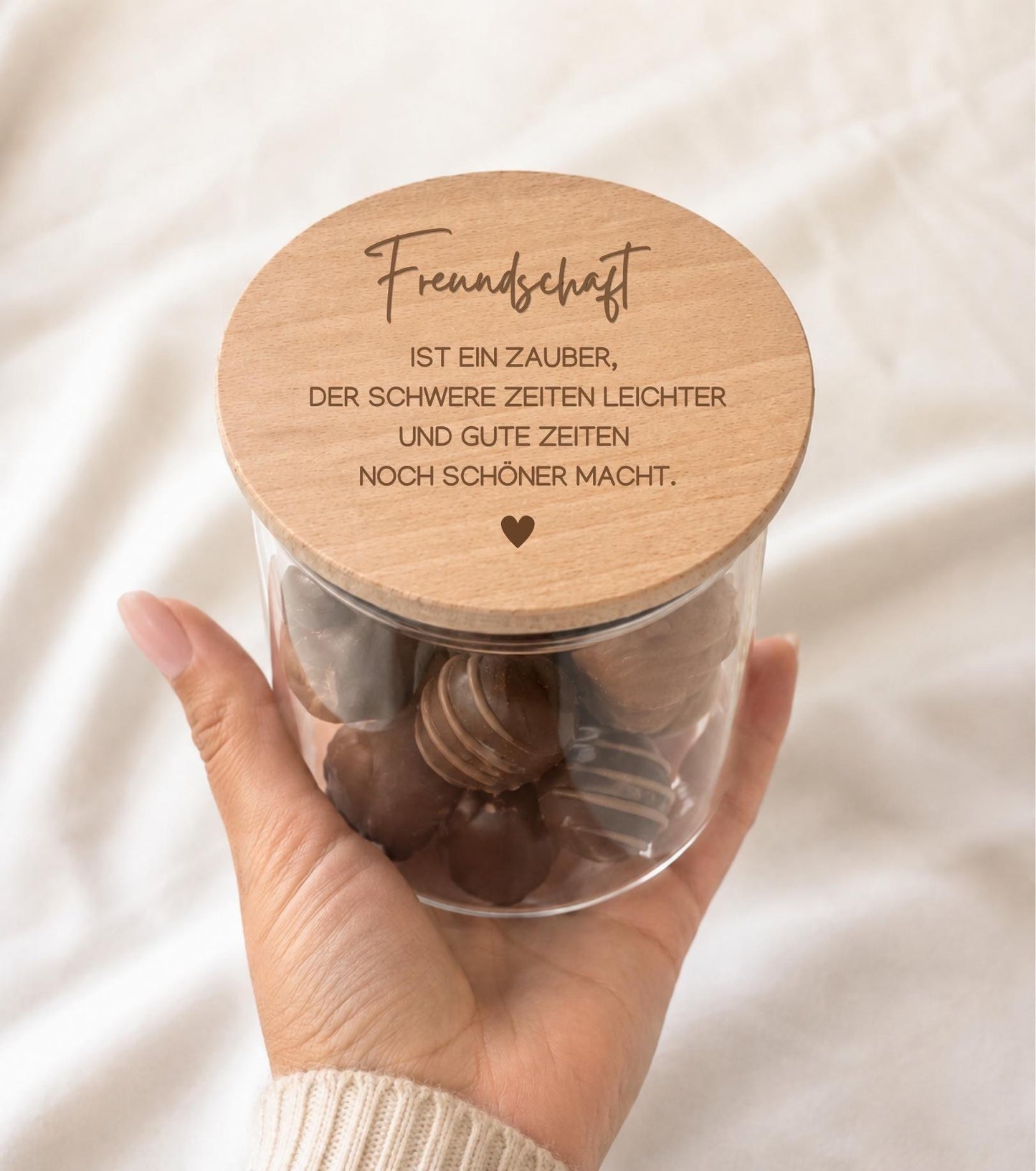 Personalisiertes Vorratsglas mit Gravur für die beste Freundin