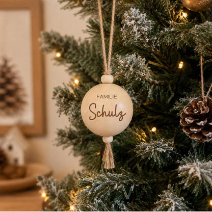 Holzanhänger „Familie“ als Weihnachtsbaumschmuck
