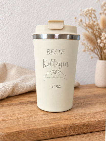 Thermobecher „Beste Kollegin“, Mit Name