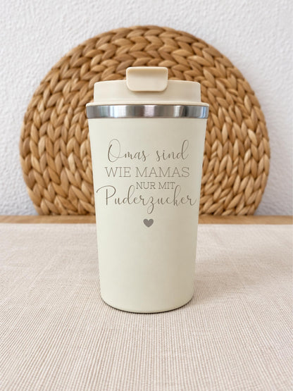 Thermobecher für Oma „Omas sind wie Mamas“, 360 ml – Produktansicht 4