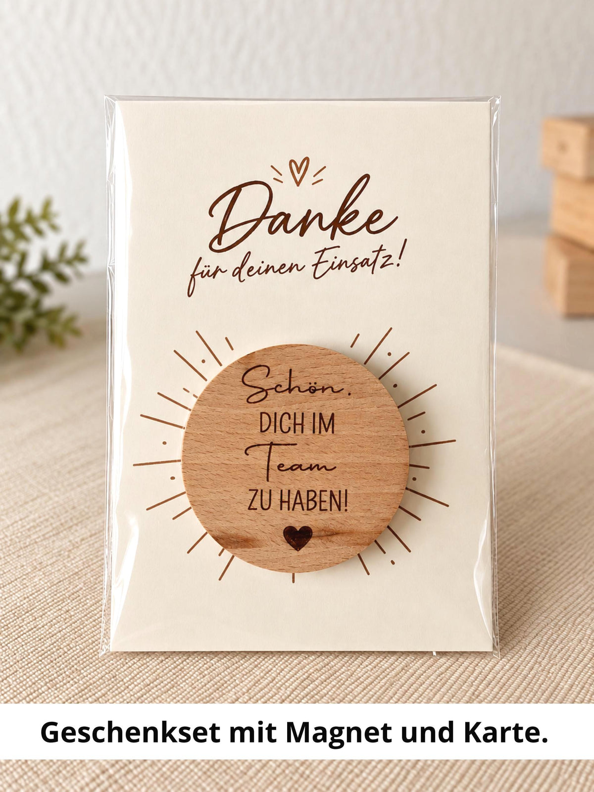 Weihnachtsgeschenk für Mitarbeiter, Magnet mit Karte – Produktansicht 3