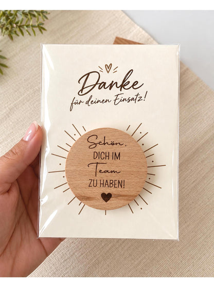Weihnachtsgeschenk für Mitarbeiter, Magnet mit Karte