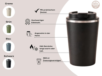 Thermobecher „Work Bestie“ aus Edelstahl, 360 ml – Produktansicht 5