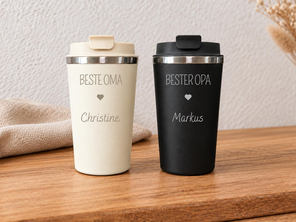 Thermobecher „Beste Oma / Bester Opa“, 360 ml
