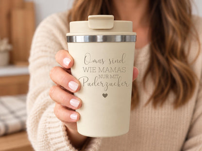 Thermobecher für Oma „Omas sind wie Mamas“, 360 ml