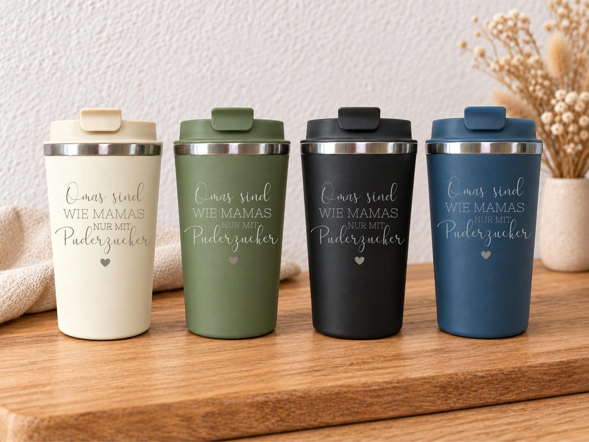 Thermobecher für Oma „Omas sind wie Mamas“, 360 ml – Produktansicht 5