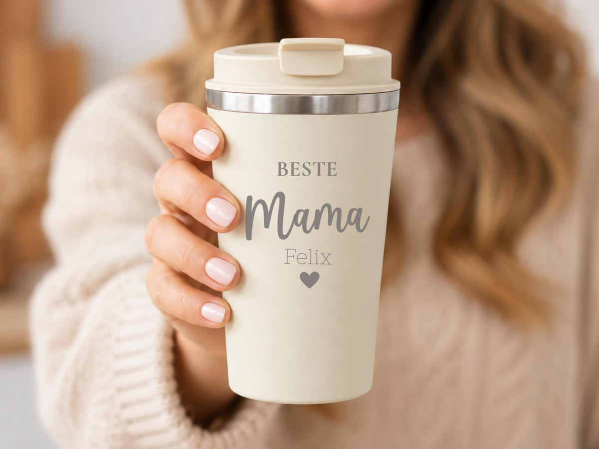 Thermobecher für Mama & Papa, Mit Name – Produktansicht 3