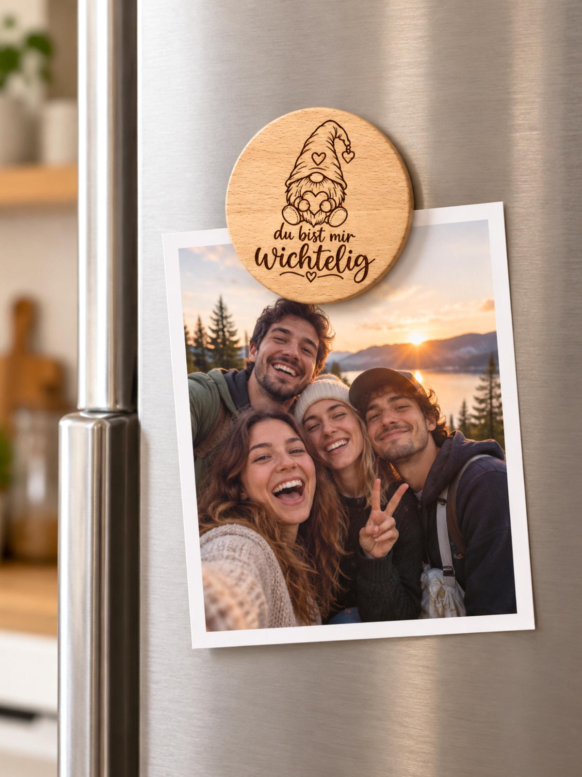 Wichtelgeschenk „Du bist mir wichtelig“, Holzmagnet – Produktansicht 3