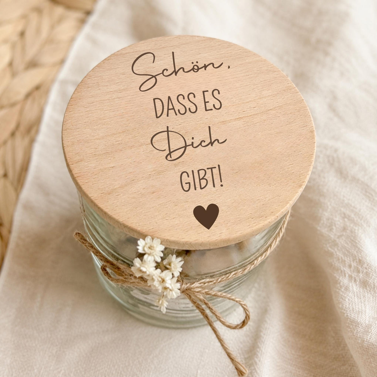 Vorratsglas „Schön, dass es dich gibt!“