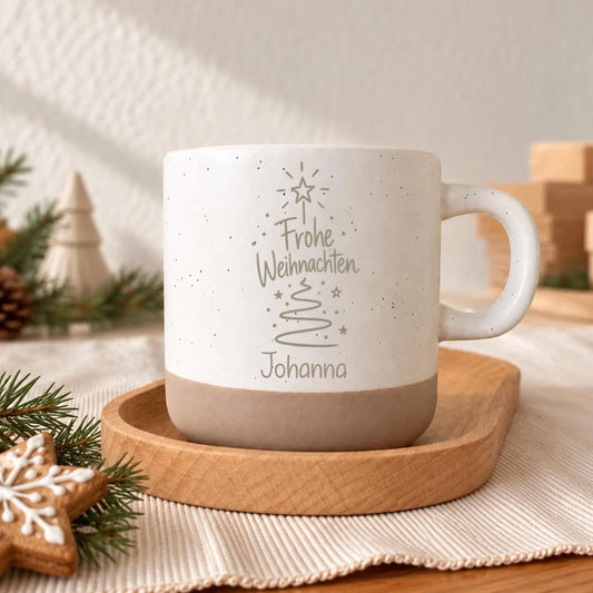 Personalisierte Weihnachtstasse mit Wichtelmotiv, Name
