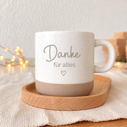 Keramiktasse „Danke für alles“, 360 ml