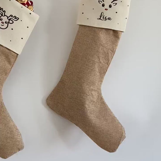 Personalisierter Nikolausstrumpf | Weihnachtsstrumpf | Nikolausstiefel mit Namen Weihnachten | Kinder | Nikolausgeschenk | Weihnachtssocke