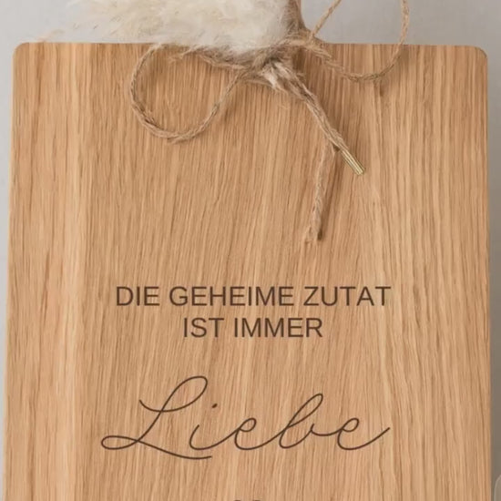Personalisiertes Hochzeitsgeschenk | Schneidebrett mit Namen Datum | Brautpaar |  Geschenk Hochzeit | Die Geheime Zutat ist immer Liebe