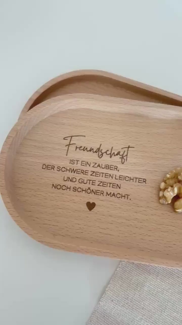 Persönliches Geschenk Beste Freundin | Holztablett Freundschaft | Tablett mit Gravur | Weihnachtsgeschenk | Geburtstag Kleine Aufmerksamkeit