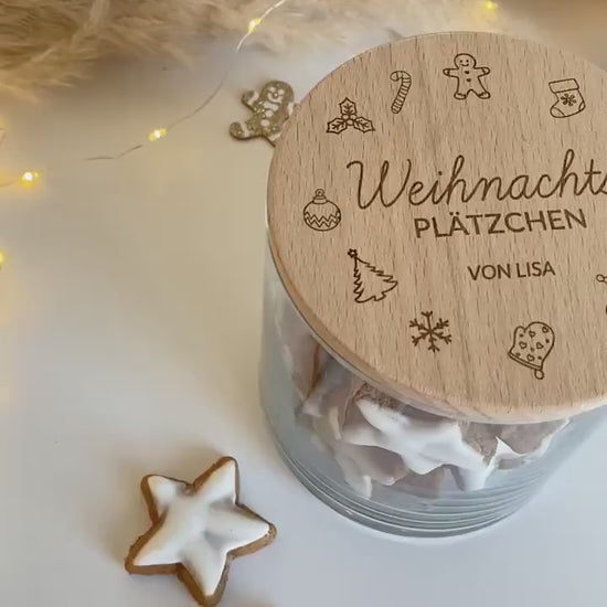 Keksdose personalisiert | Personalisiertes Vorratsglas | Weihnachten | Weihnachtsgeschenk mit Namen | Plätzchen | Weihnachtsdeko | Nikolaus